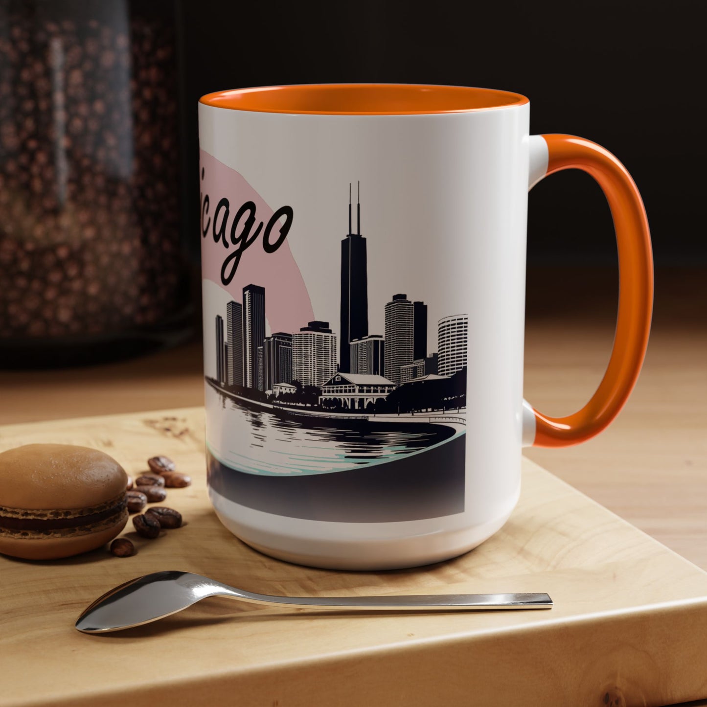Elegant Chicago Skyline Accent Coffee Mug