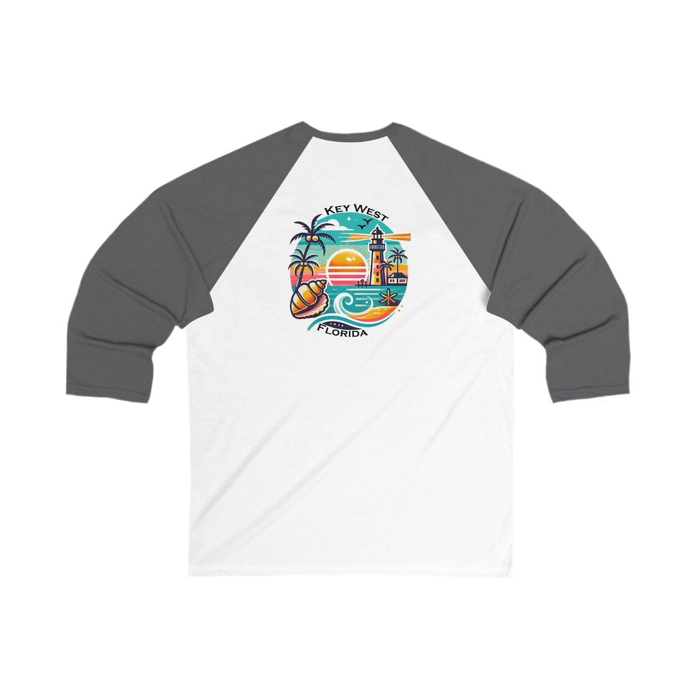 Vibrant Key West Men's 3/4 Sleeve Baseball Tee