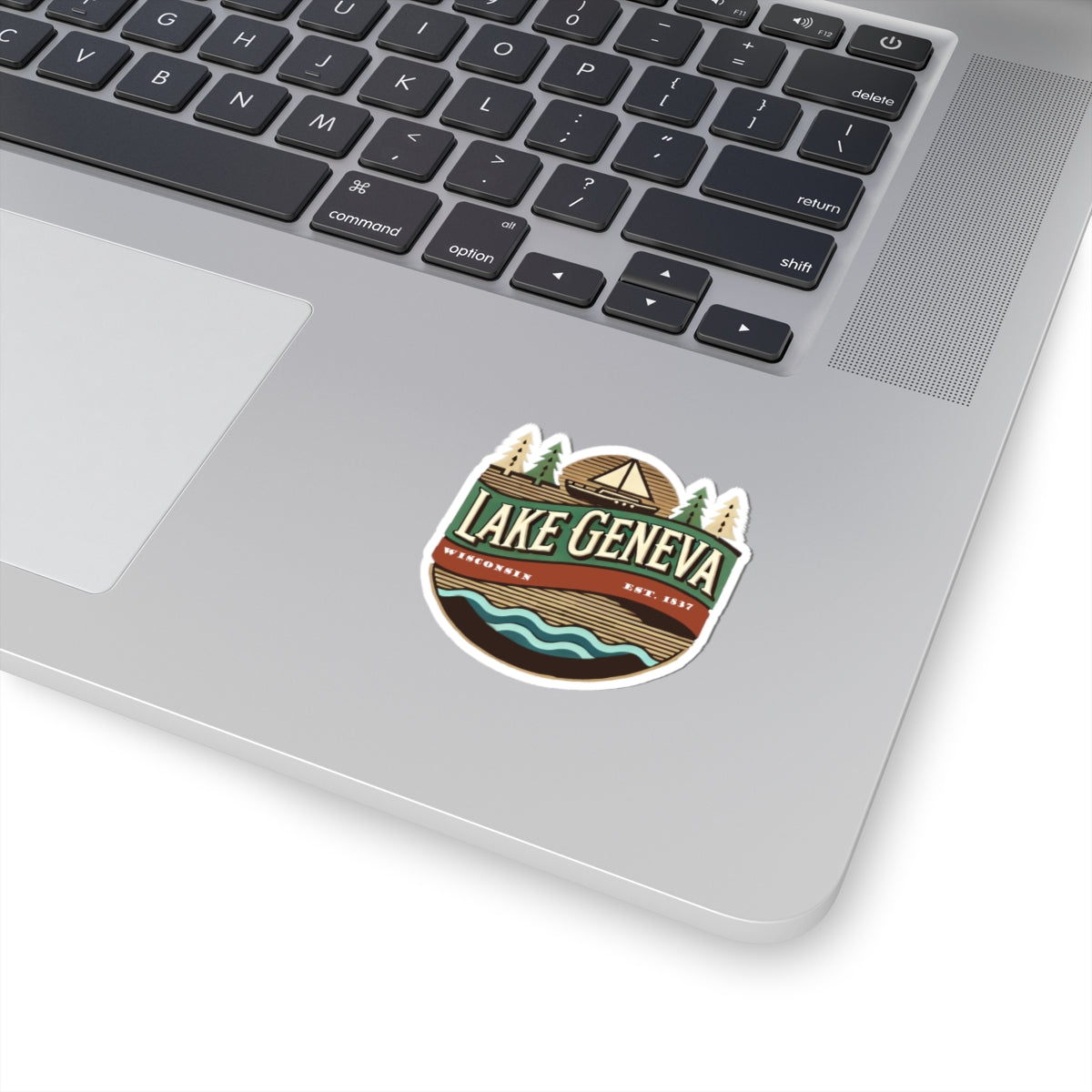 Retro Lake Geneva Kiss-Cut Sticker