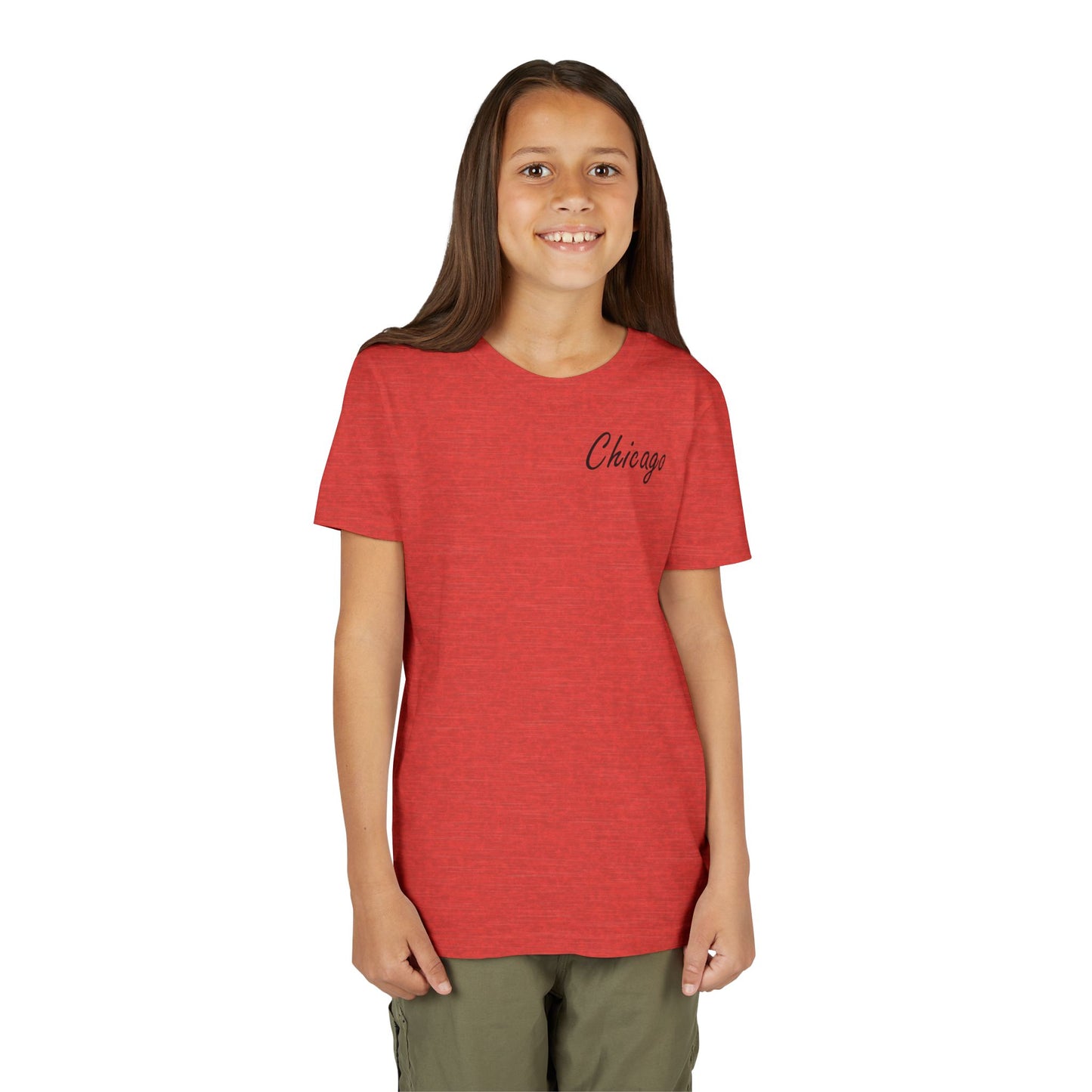 Elegant Chicago Skyline Unisex Youth Short Sleeve Tee