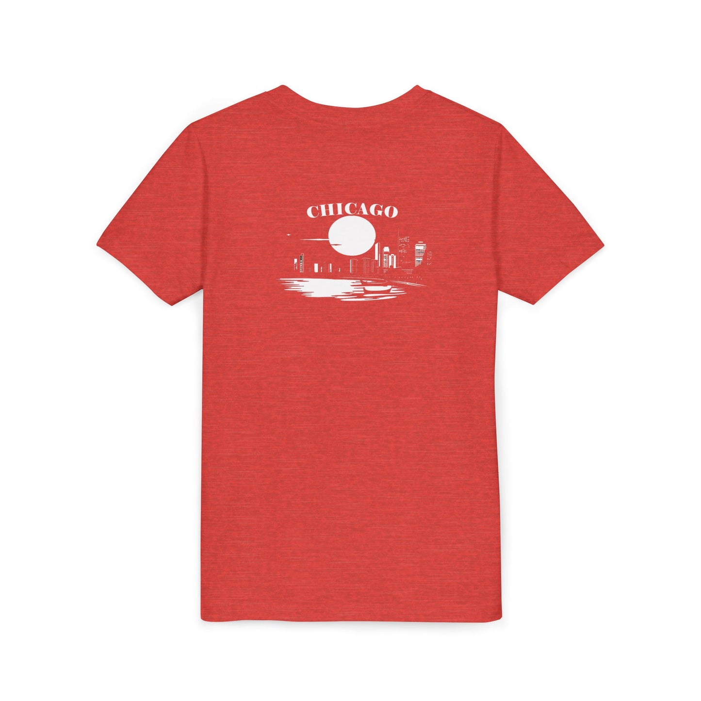 Mystery Noir Chicago Skyline Sunset Unisex Youth Short Sleeve Tee