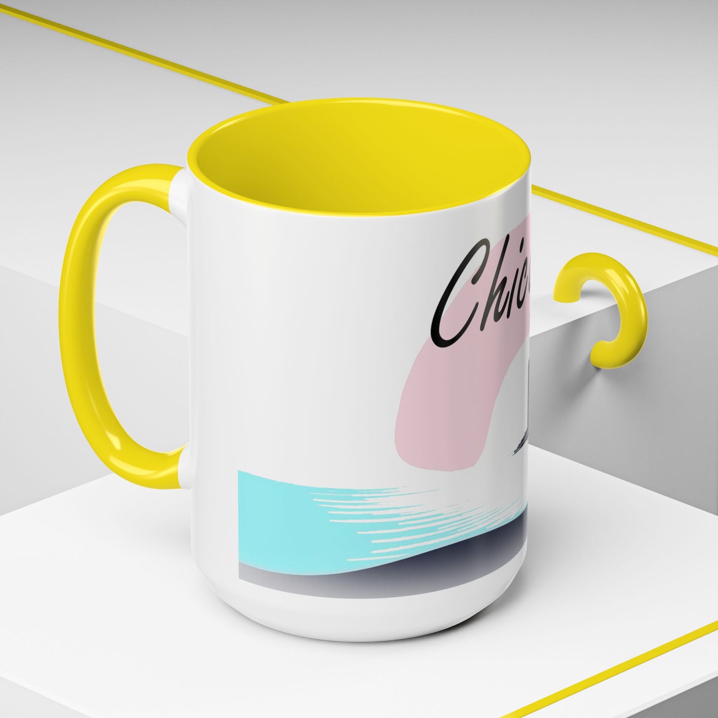Elegant Chicago Skyline Accent Coffee Mug
