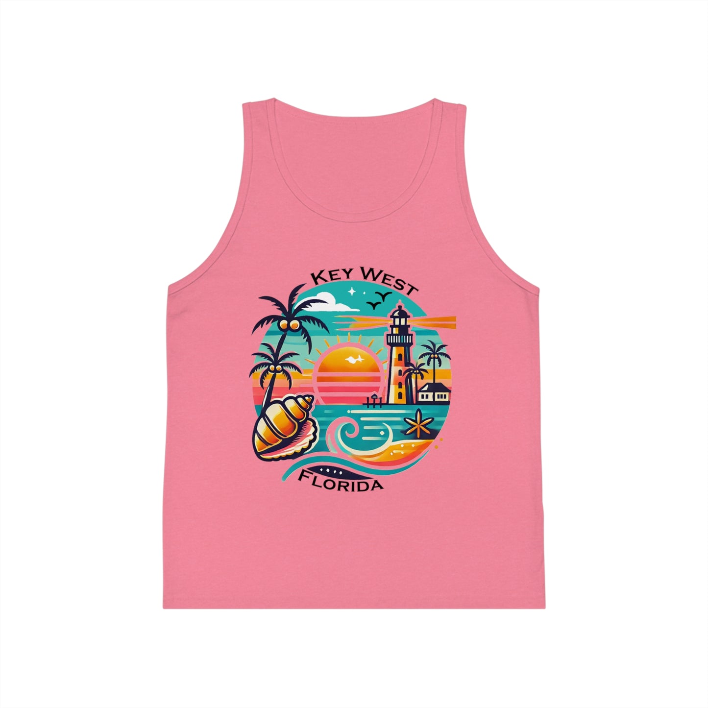 Vibrant Key West Unisex Kids Jersey Tank Top