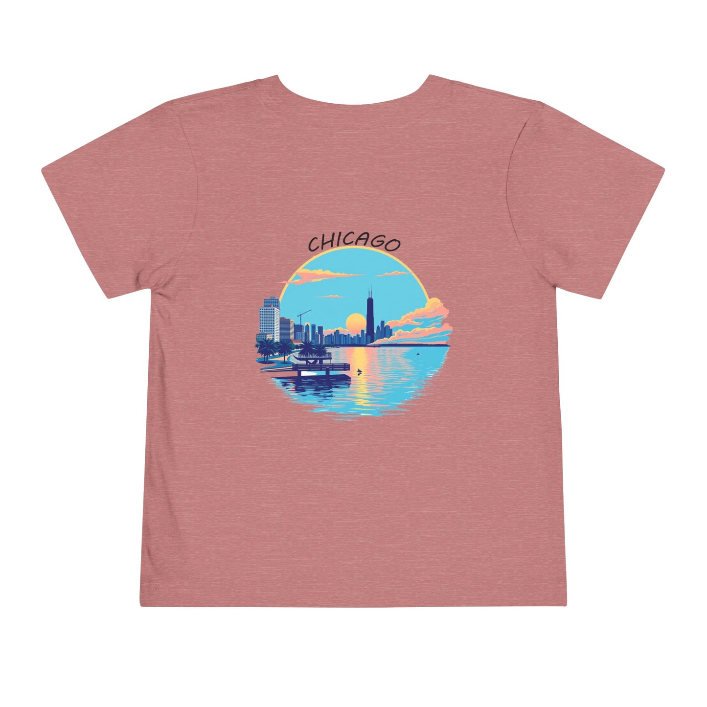 Retro Chicago Sunset Unisex Toddler Short Sleeve Tee
