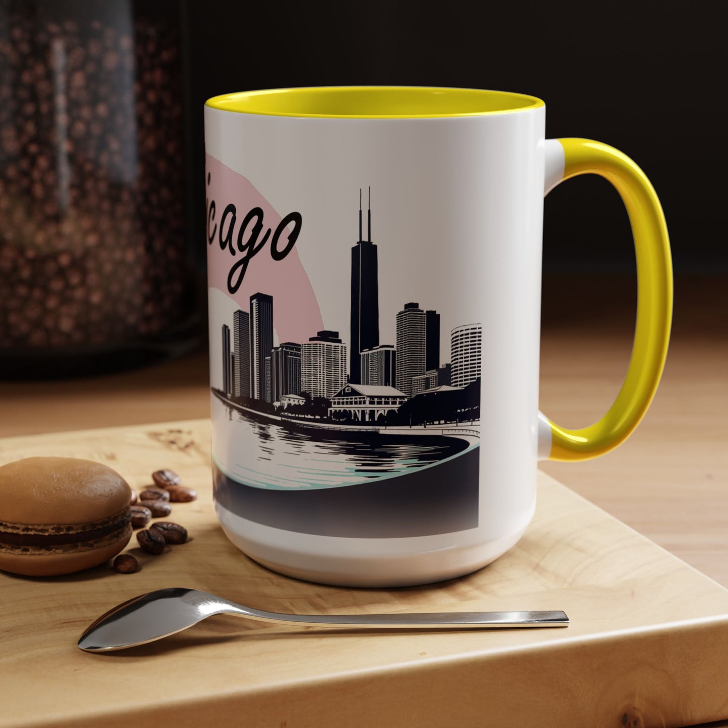 Elegant Chicago Skyline Accent Coffee Mug