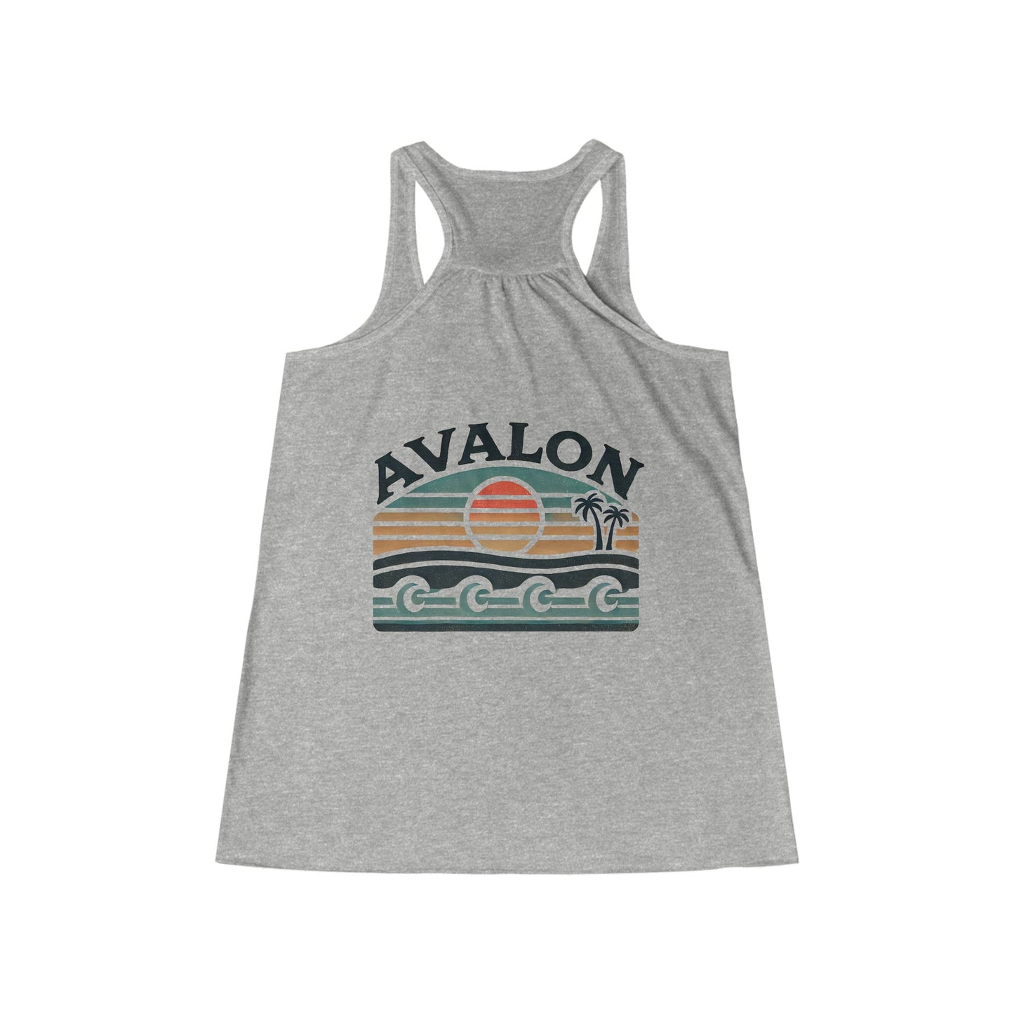 Retro Avalon Sunset Women's Flowy Racerback Tank