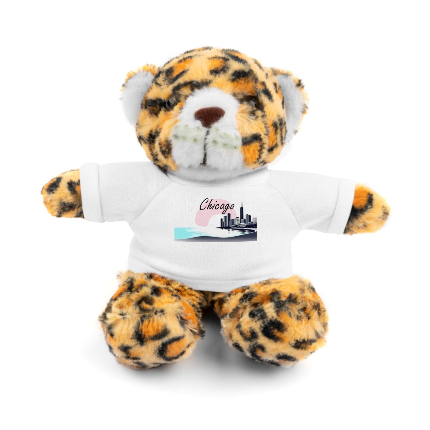 Elegant Chicago Skyline Stuffed Animals with Tee