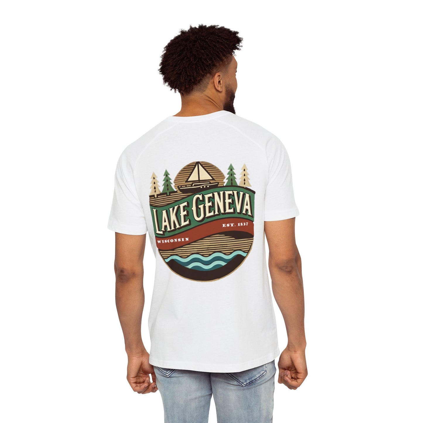 Retro Lake Geneva Men's Raglan T-Shirt