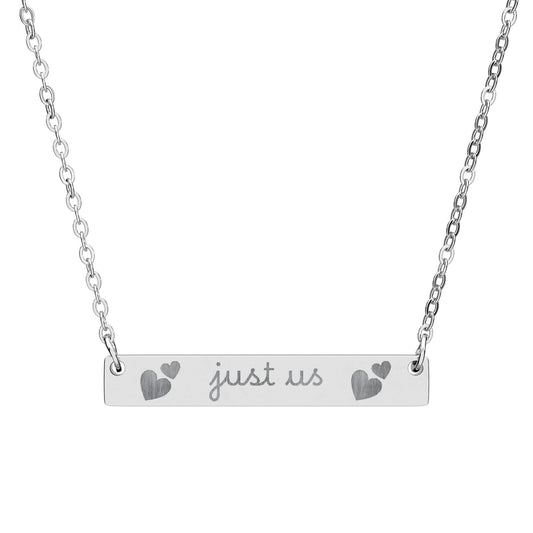 Just Us — Engraved Bar Necklace