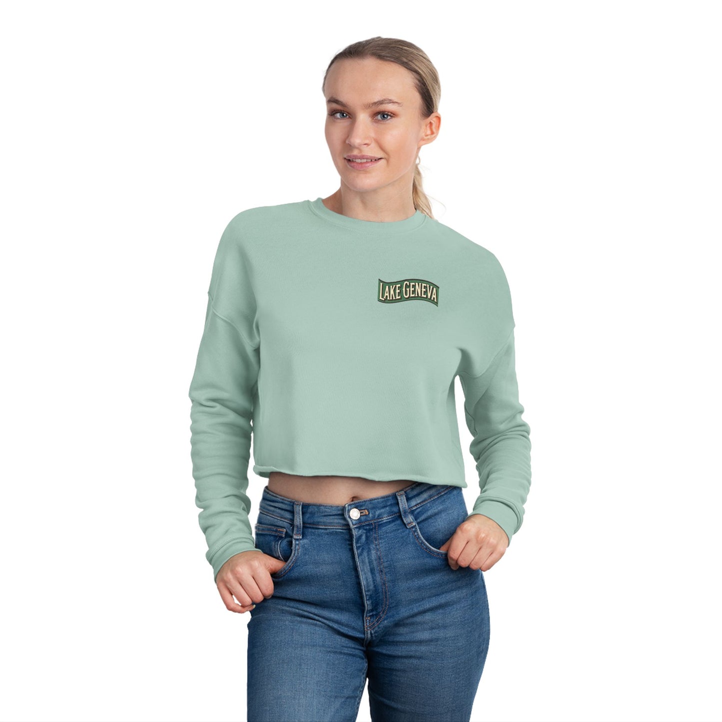 Retro Lake Geneva Women's Cropped Sweatshirt
