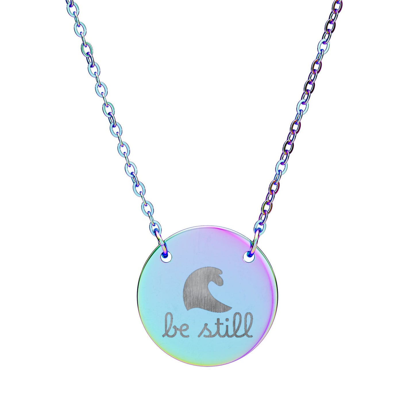 Be Still — Engraved Circle Necklace