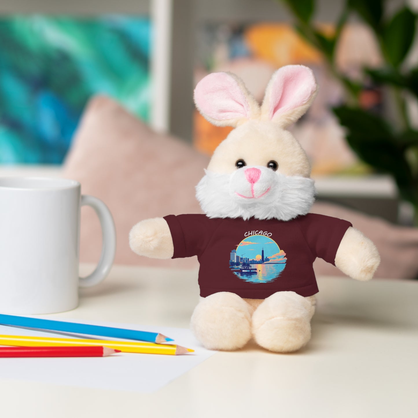Retro Chicago Sunset Stuffed Animals with Tee
