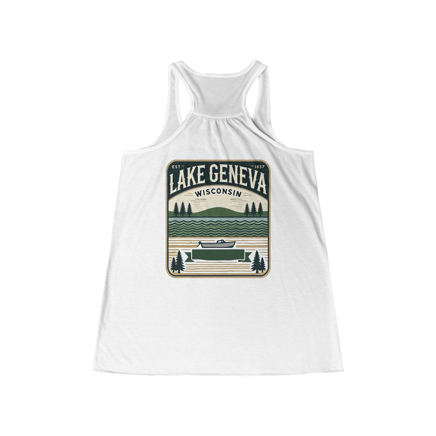 Vintage Lake Geneva Women's Flowy Racerback Tank