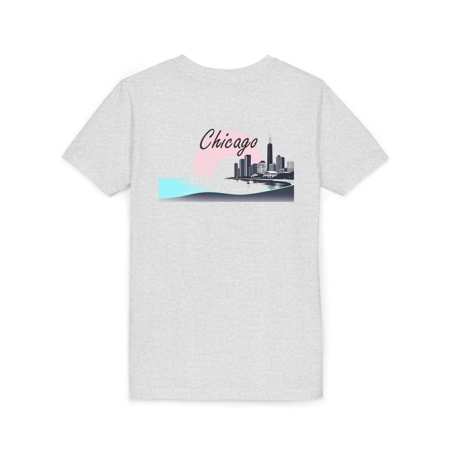 Elegant Chicago Skyline Unisex Youth Short Sleeve Tee