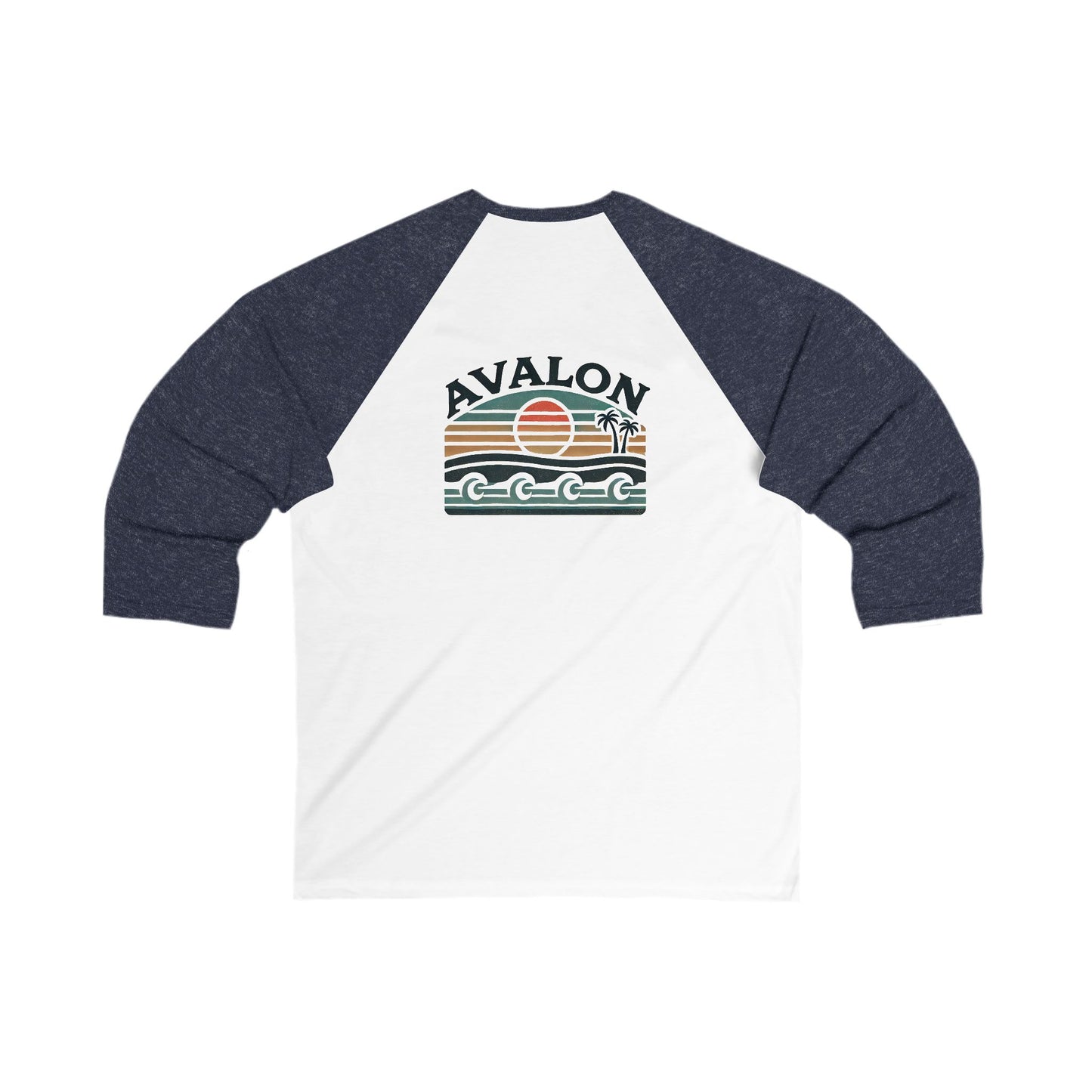 Retro Avalon Sunset Men's 3/4 Sleeve Baseball Tee