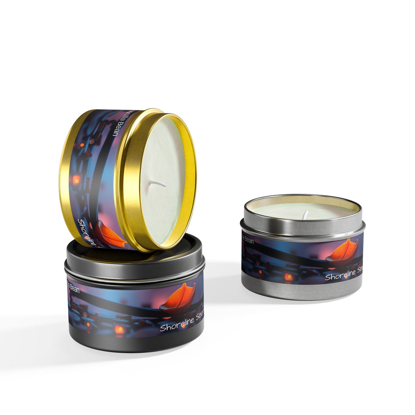 Vanilla Bean Scented Rustic Tin Candle