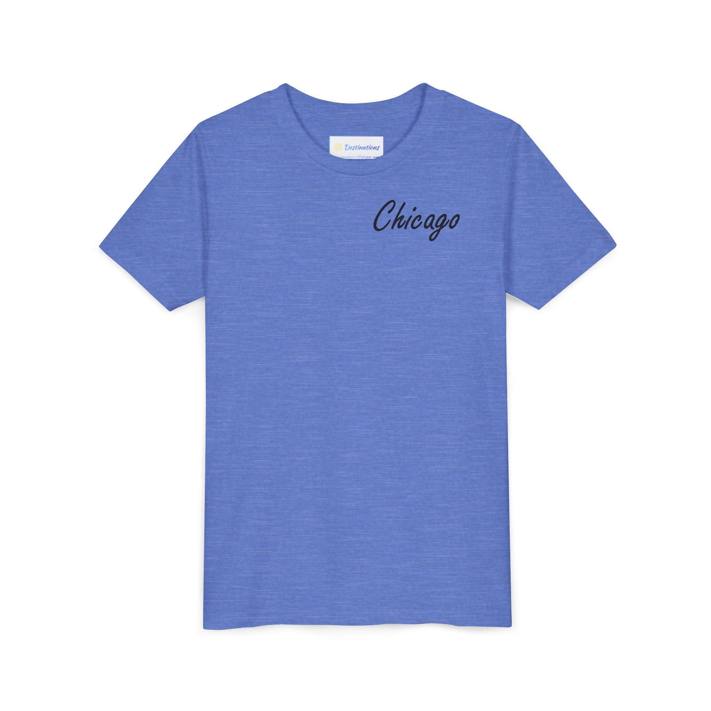 Elegant Chicago Skyline Unisex Youth Short Sleeve Tee