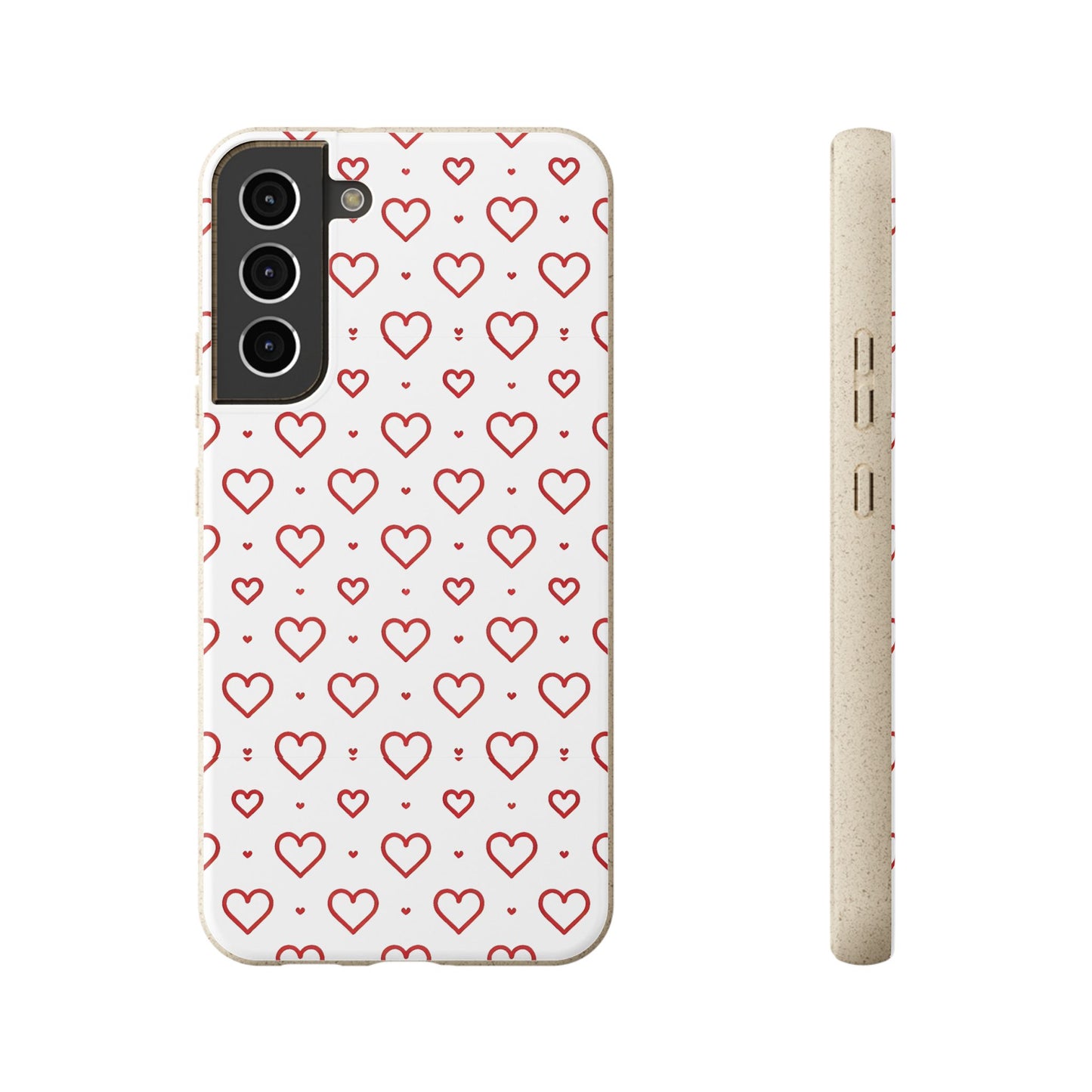 Red Hearts Print MagSafe Biodegradable Phone Case