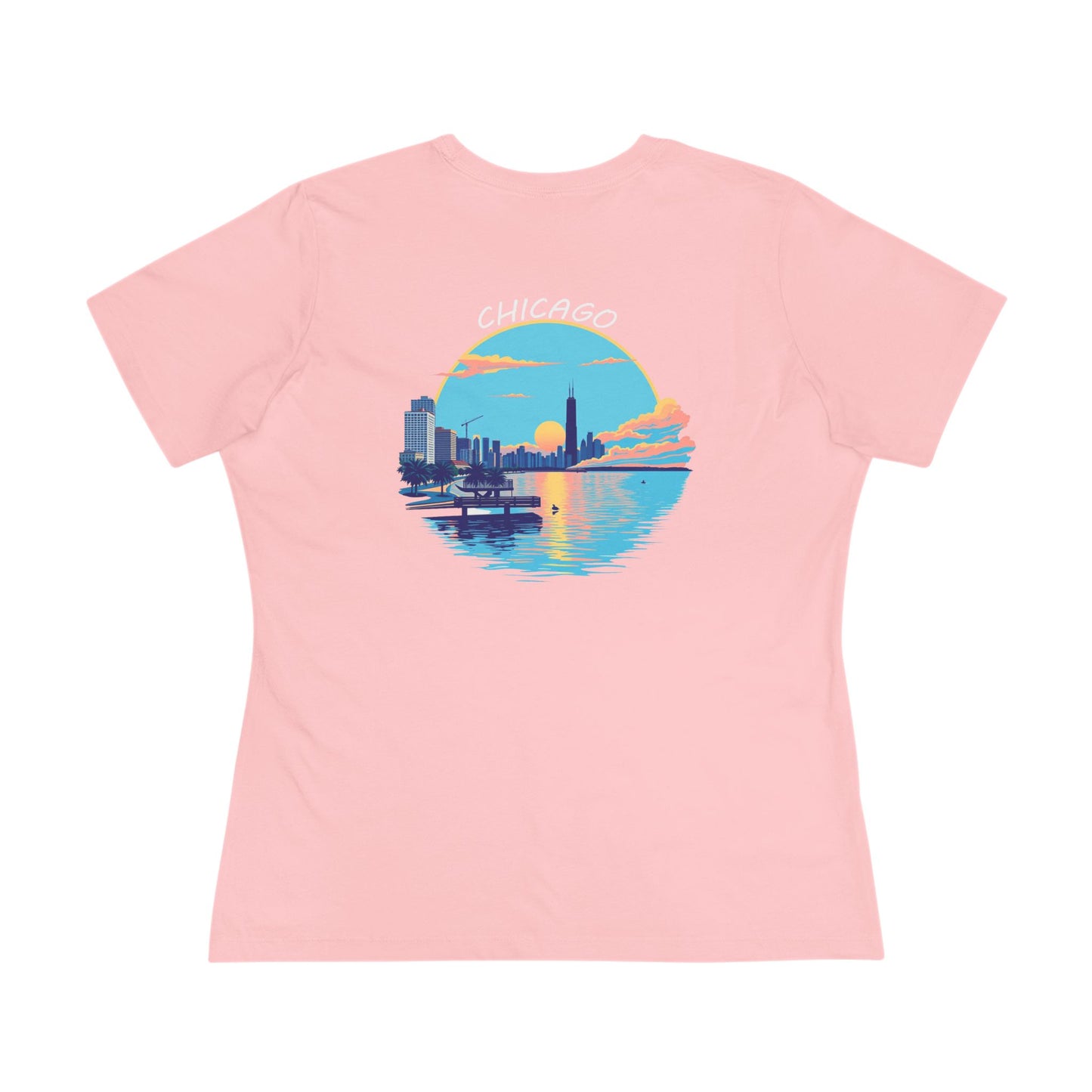 Retro Chicago Sunset Women's Cotton Tee