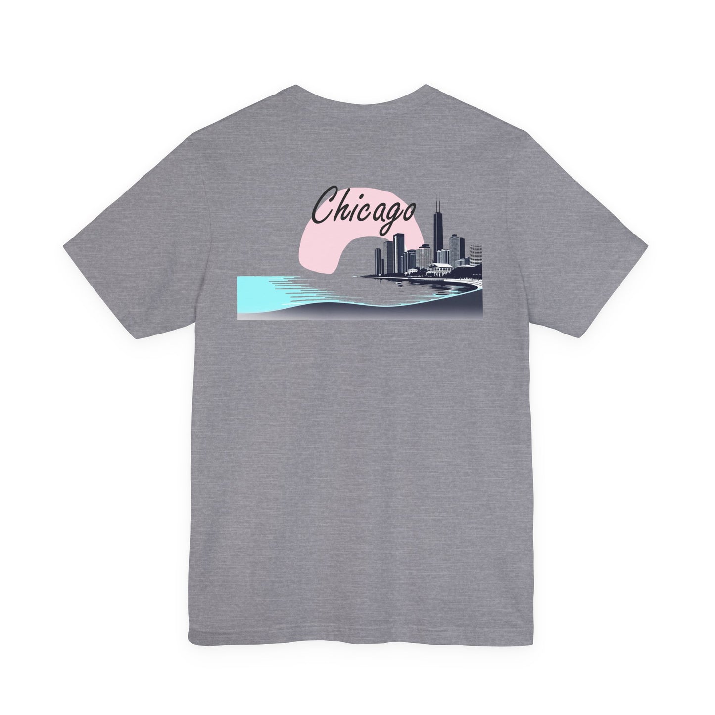 Elegant Chicago Skyline Unisex Jersey Short Sleeve Tee