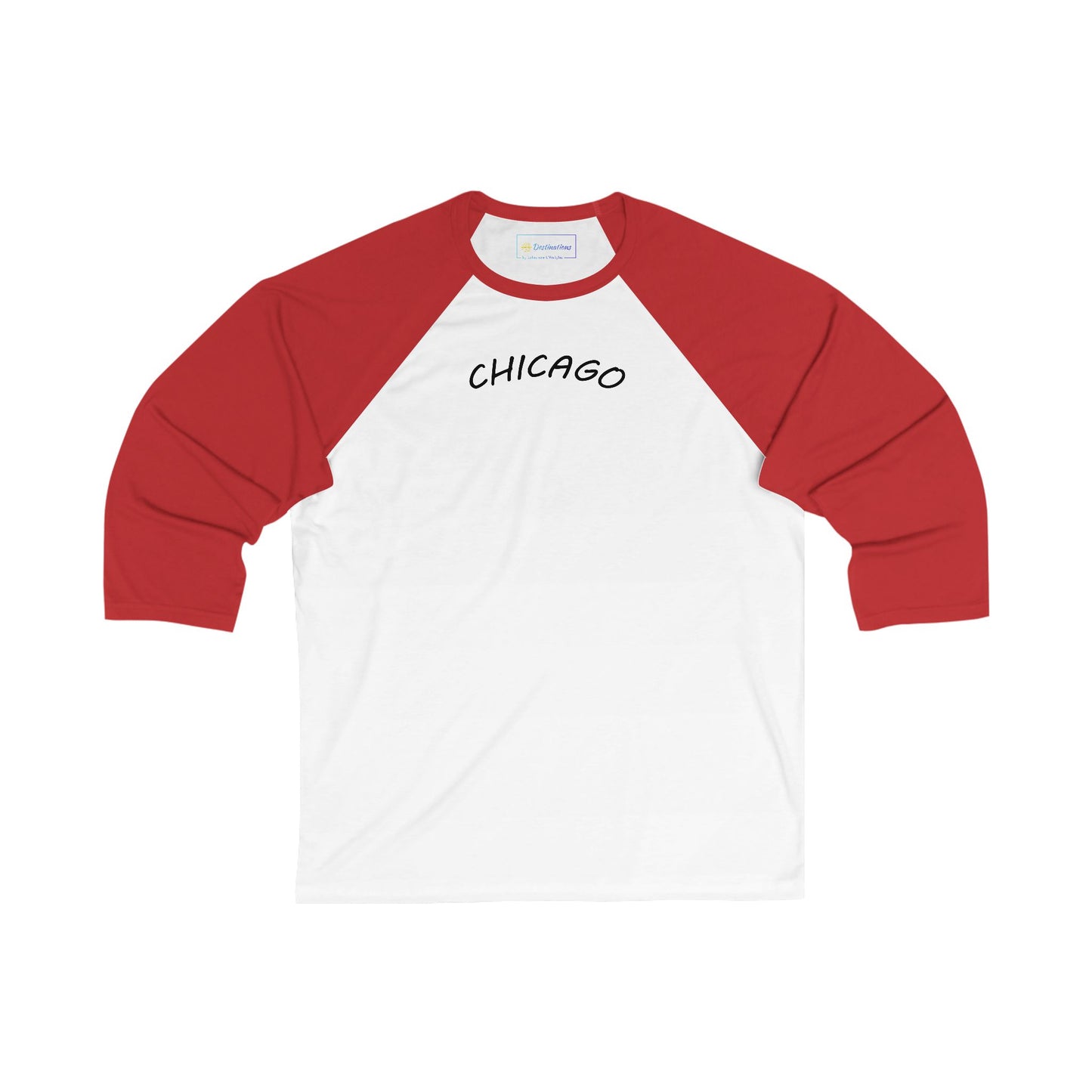 Retro Chicago Sunset Men's 3/4 Sleeve Baseball Tee