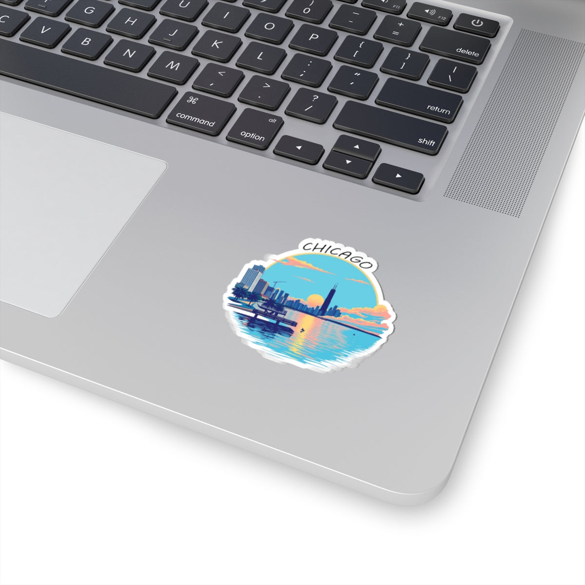 Retro Chicago Sunset Kiss-Cut Sticker