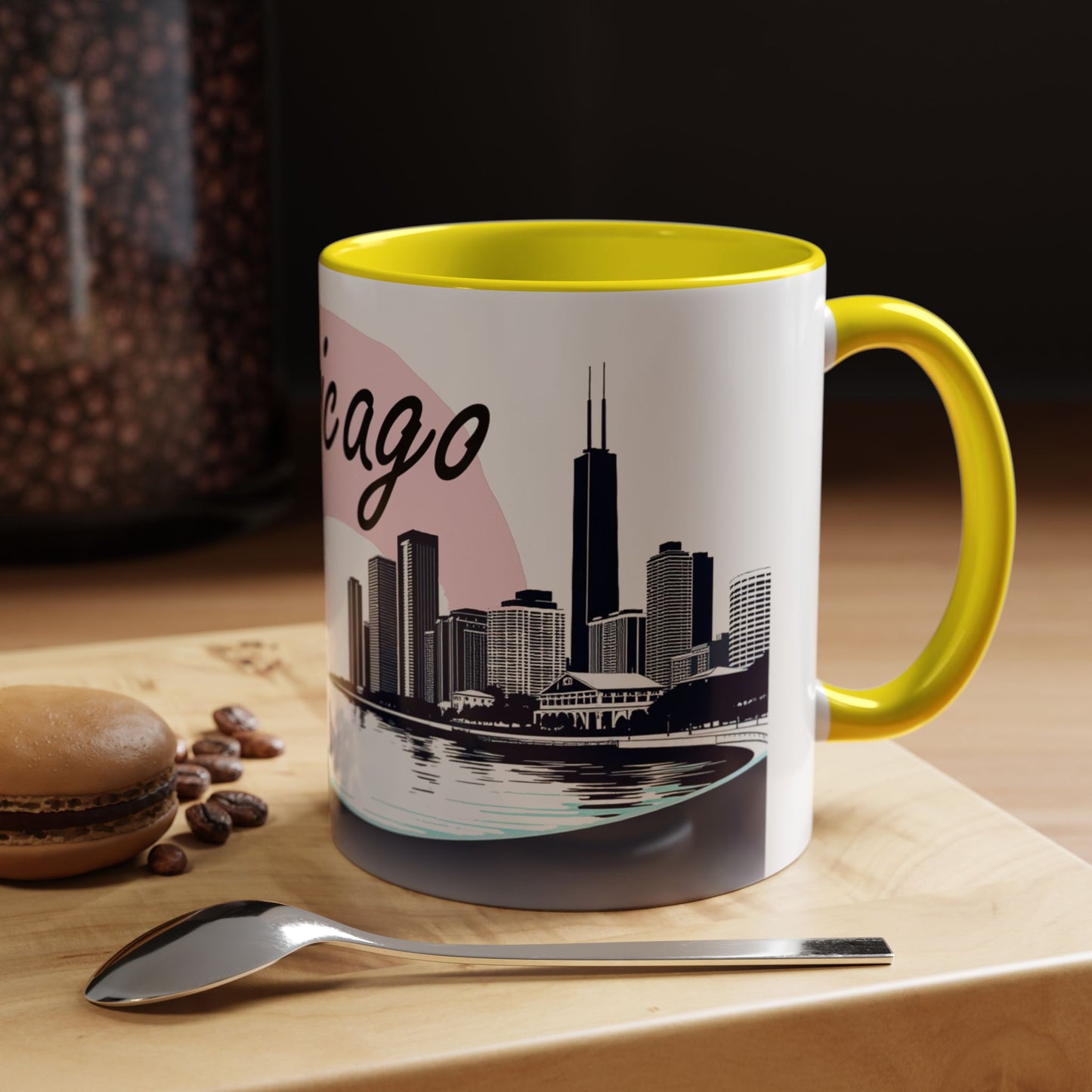 Elegant Chicago Skyline Accent Coffee Mug