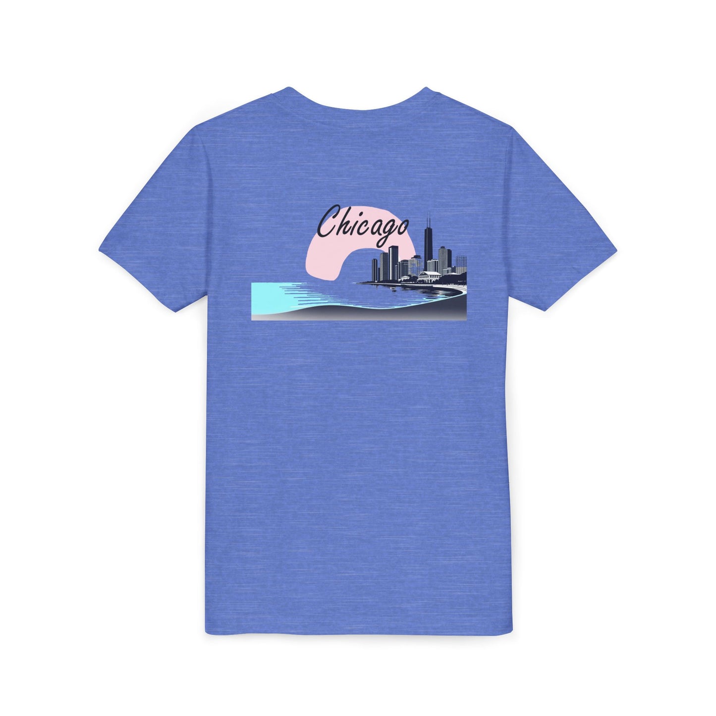 Elegant Chicago Skyline Unisex Youth Short Sleeve Tee