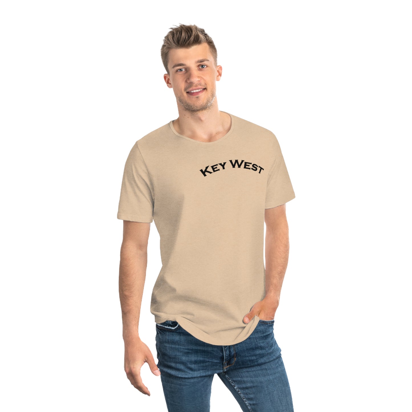 Vibrant Key West Men's Jersey Curved Hem Tee