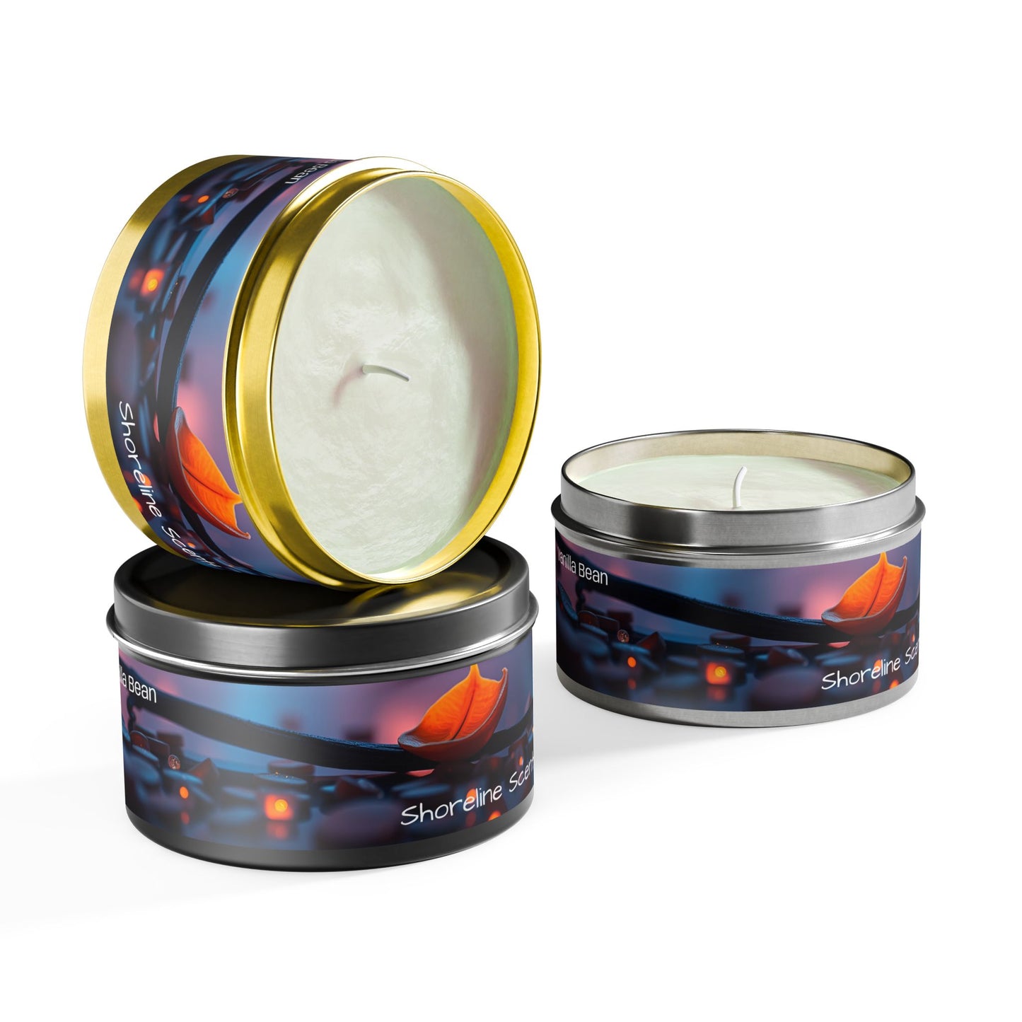 Vanilla Bean Scented Rustic Tin Candle
