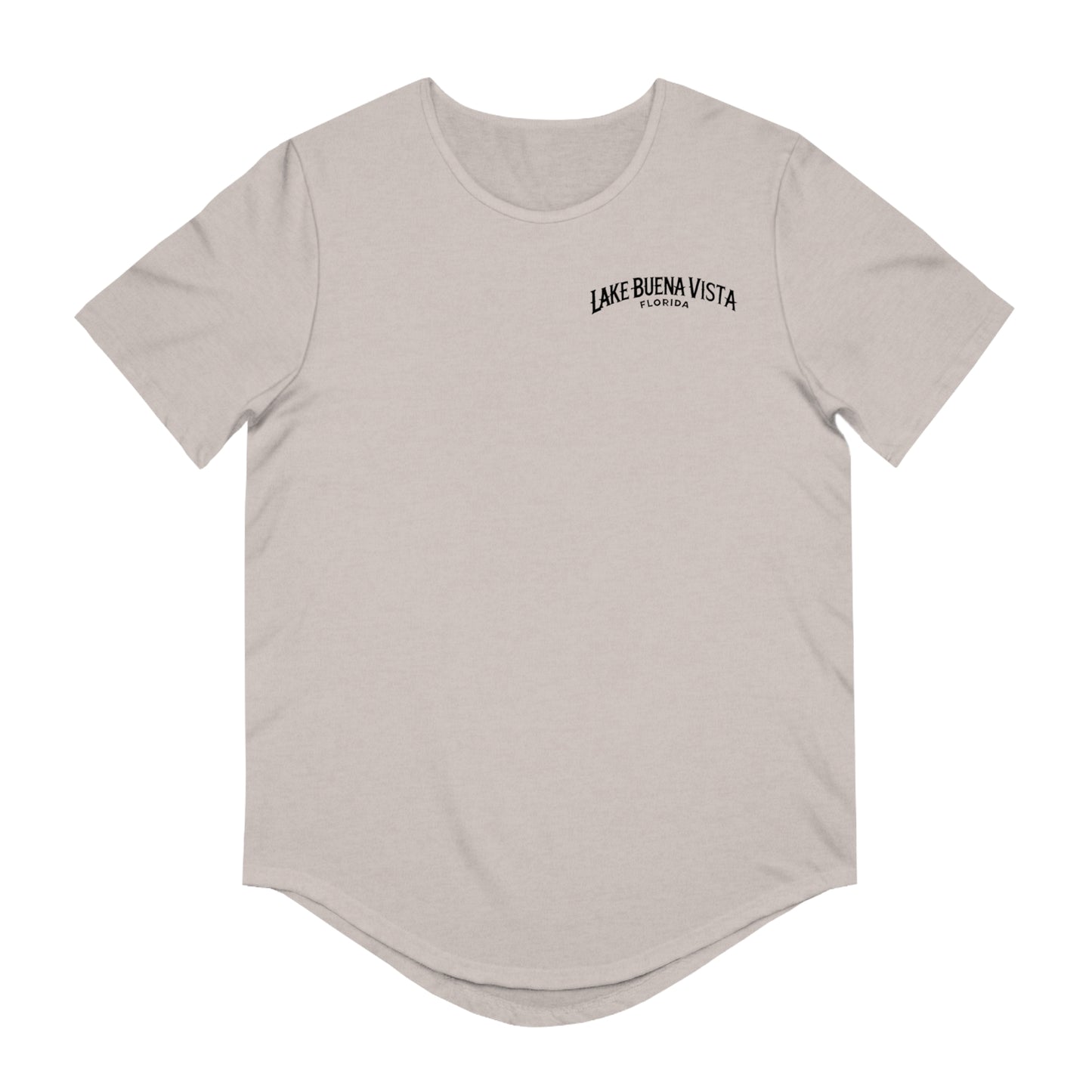 Adventurous Lake Buena Vista Men's Jersey Curved Hem Tee
