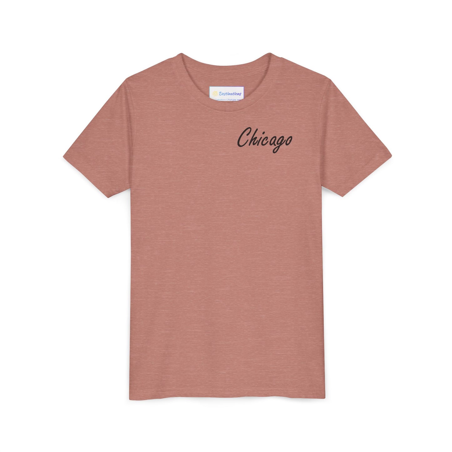 Elegant Chicago Skyline Unisex Youth Short Sleeve Tee