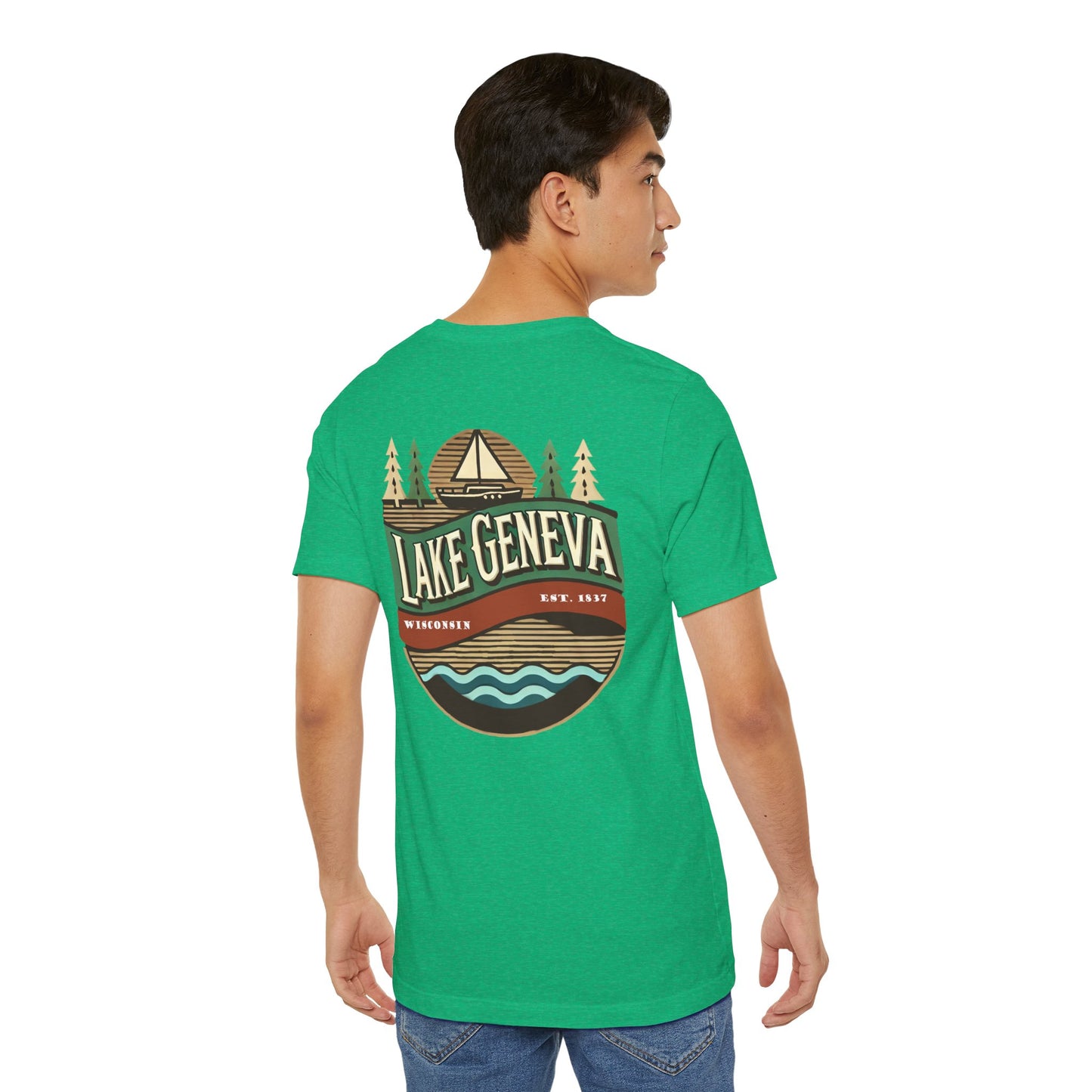 Retro Lake Geneva Unisex Jersey Short Sleeve Tee