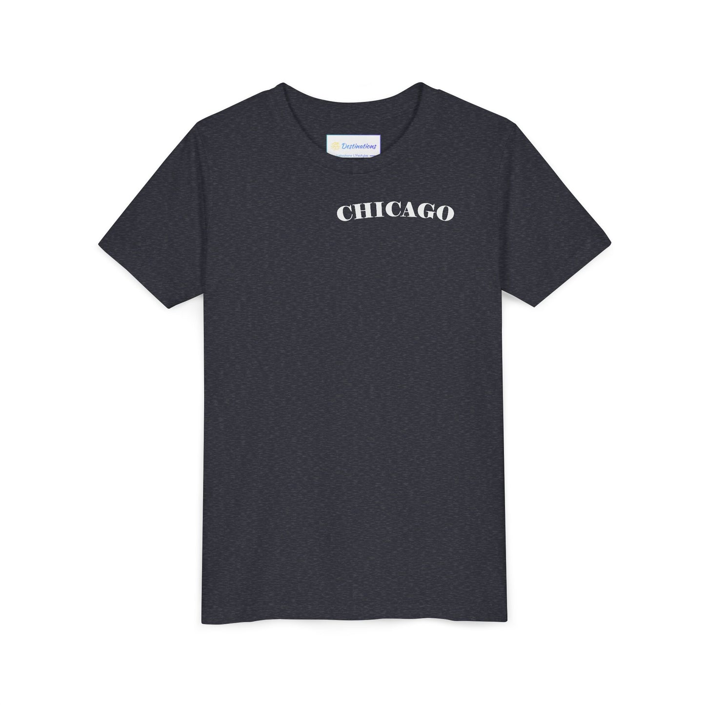 Mystery Noir Chicago Skyline Sunset Unisex Youth Short Sleeve Tee