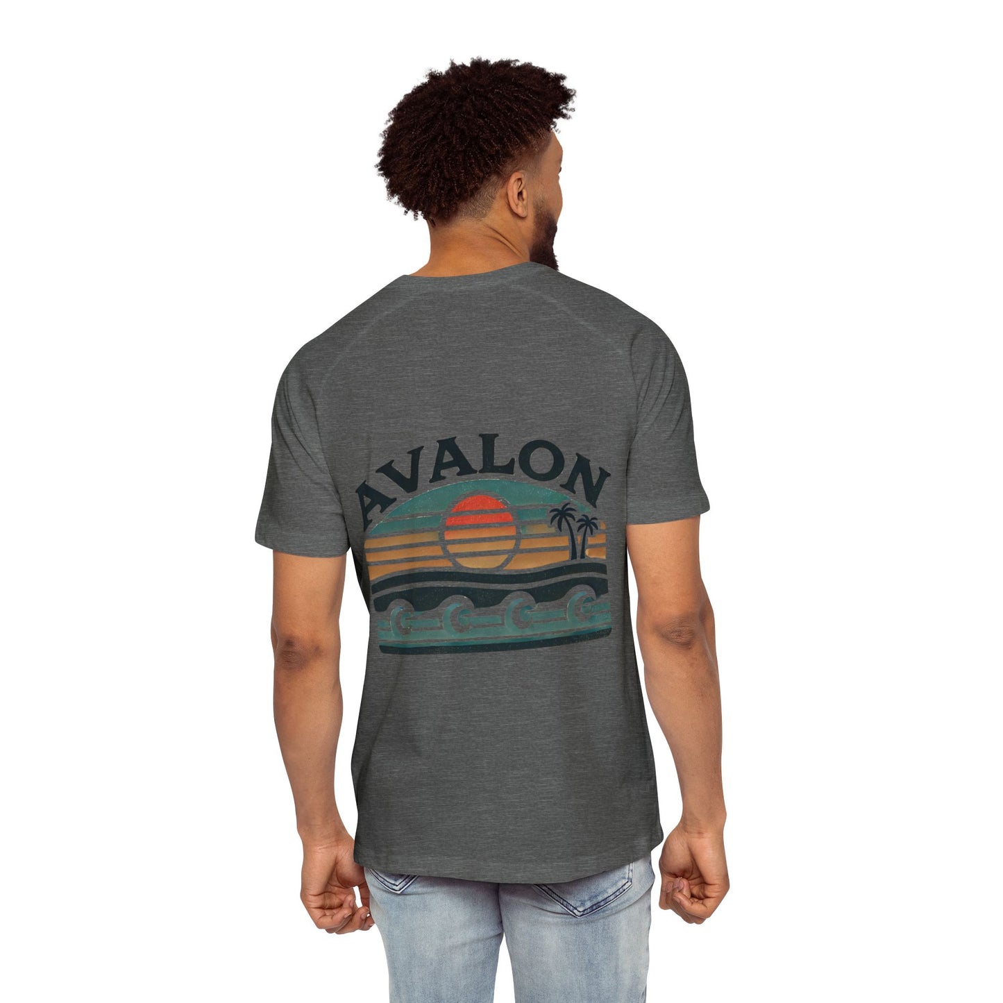 Retro Avalon Sunset Men's Raglan T-Shirt