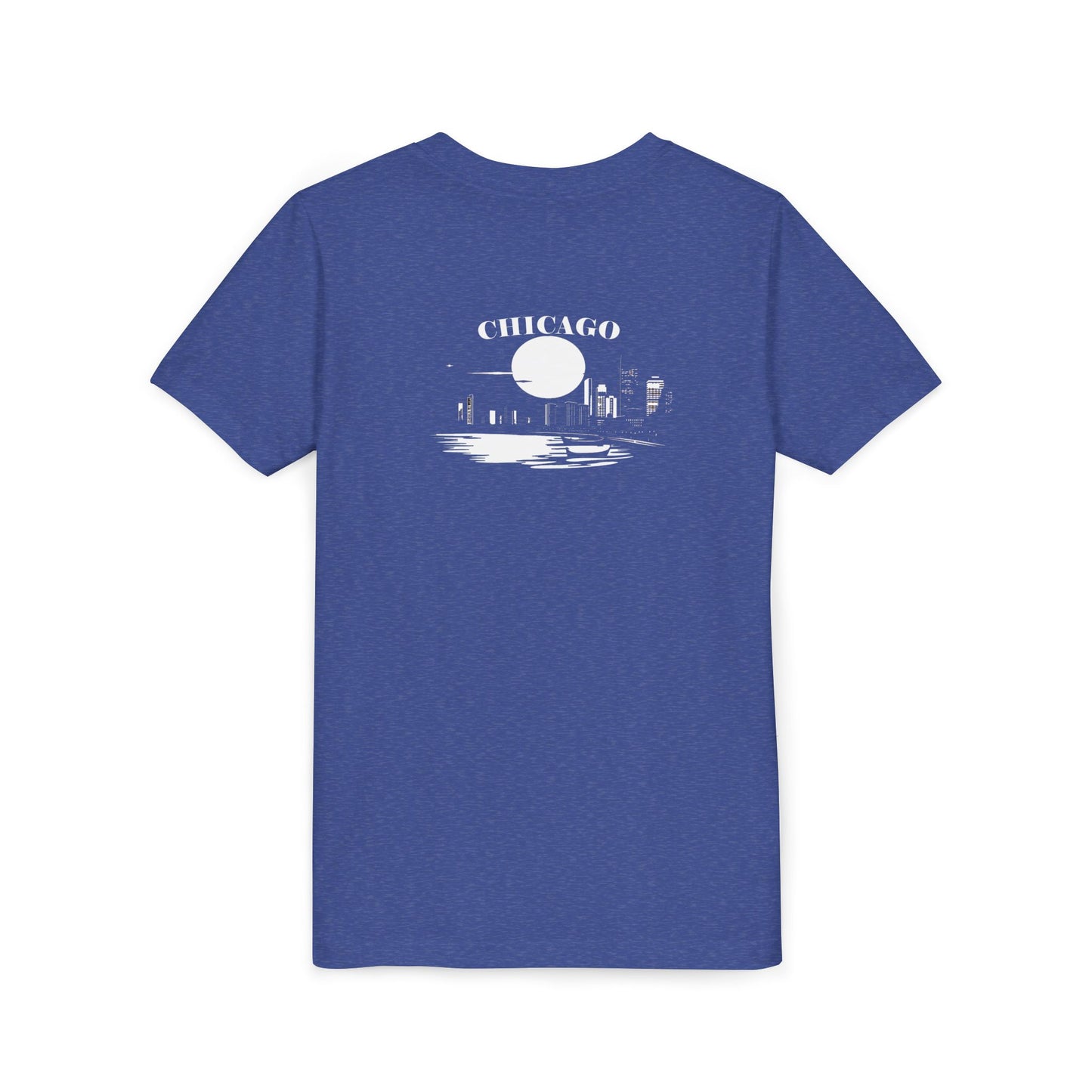 Mystery Noir Chicago Skyline Sunset Unisex Youth Short Sleeve Tee