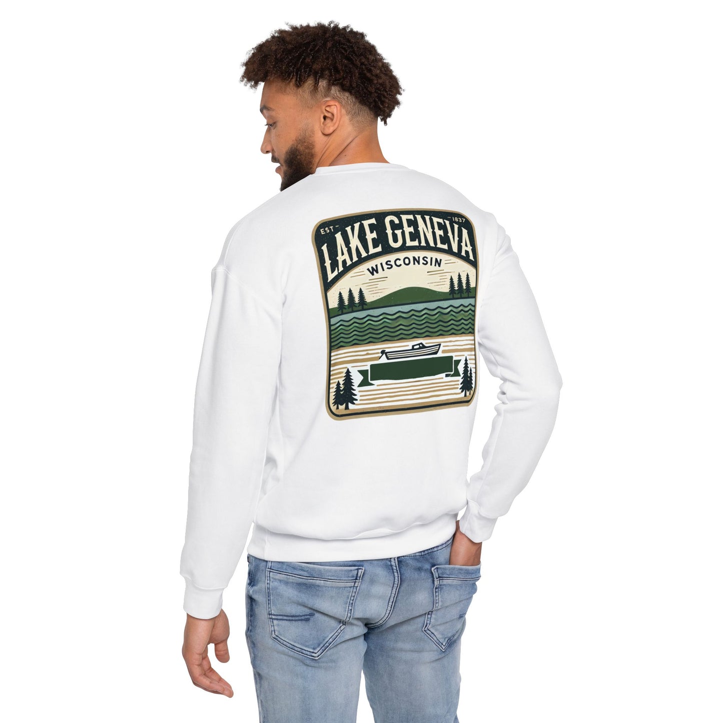 Vintage Lake Geneva Unisex Drop Shoulder Sweatshirt