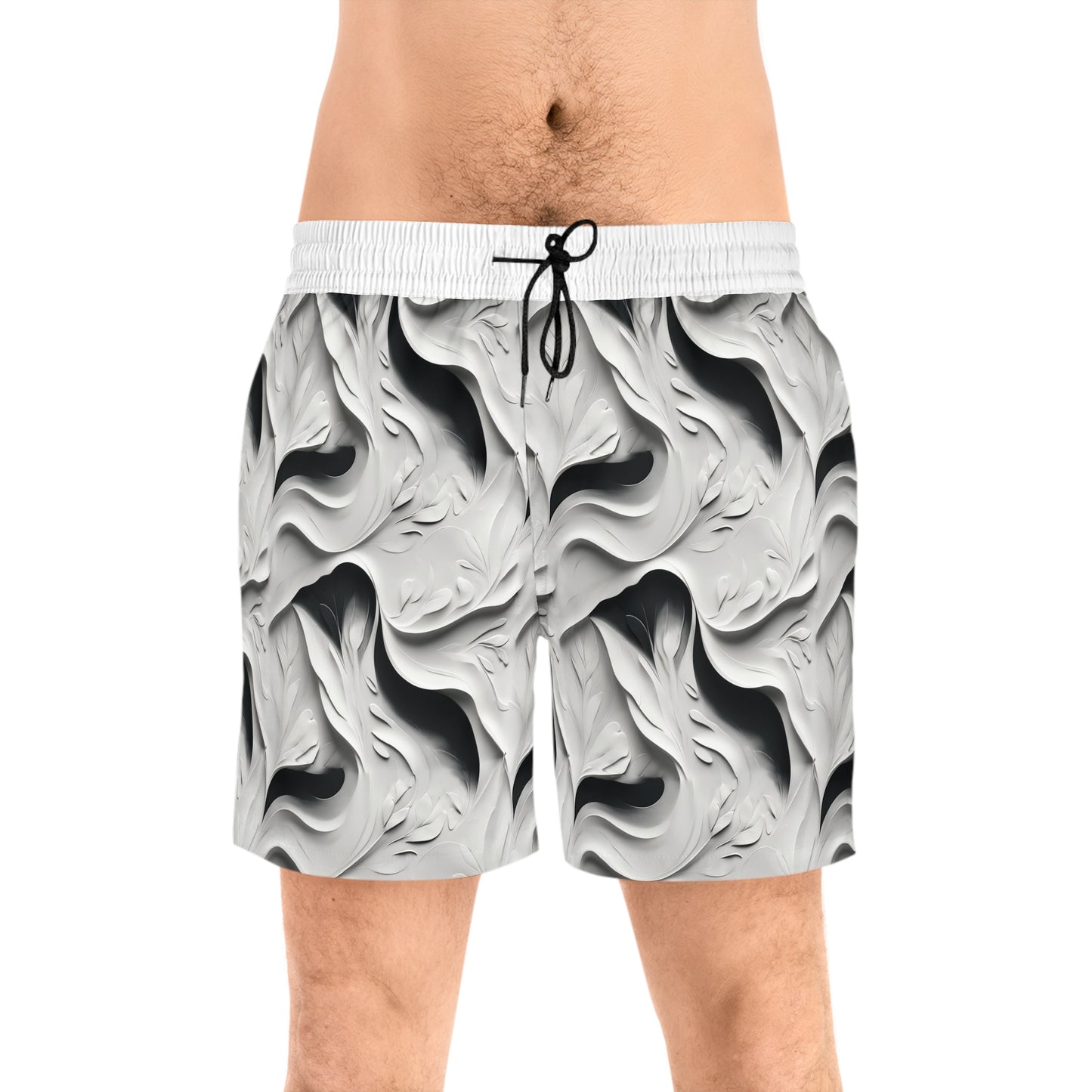Organic Monochrome Design Men's Mid-Length Swim Shorts