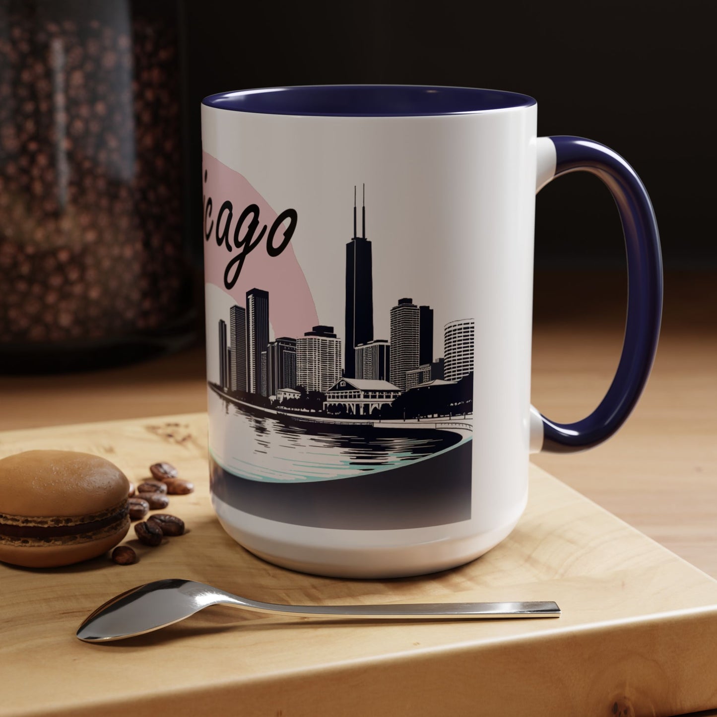 Elegant Chicago Skyline Accent Coffee Mug