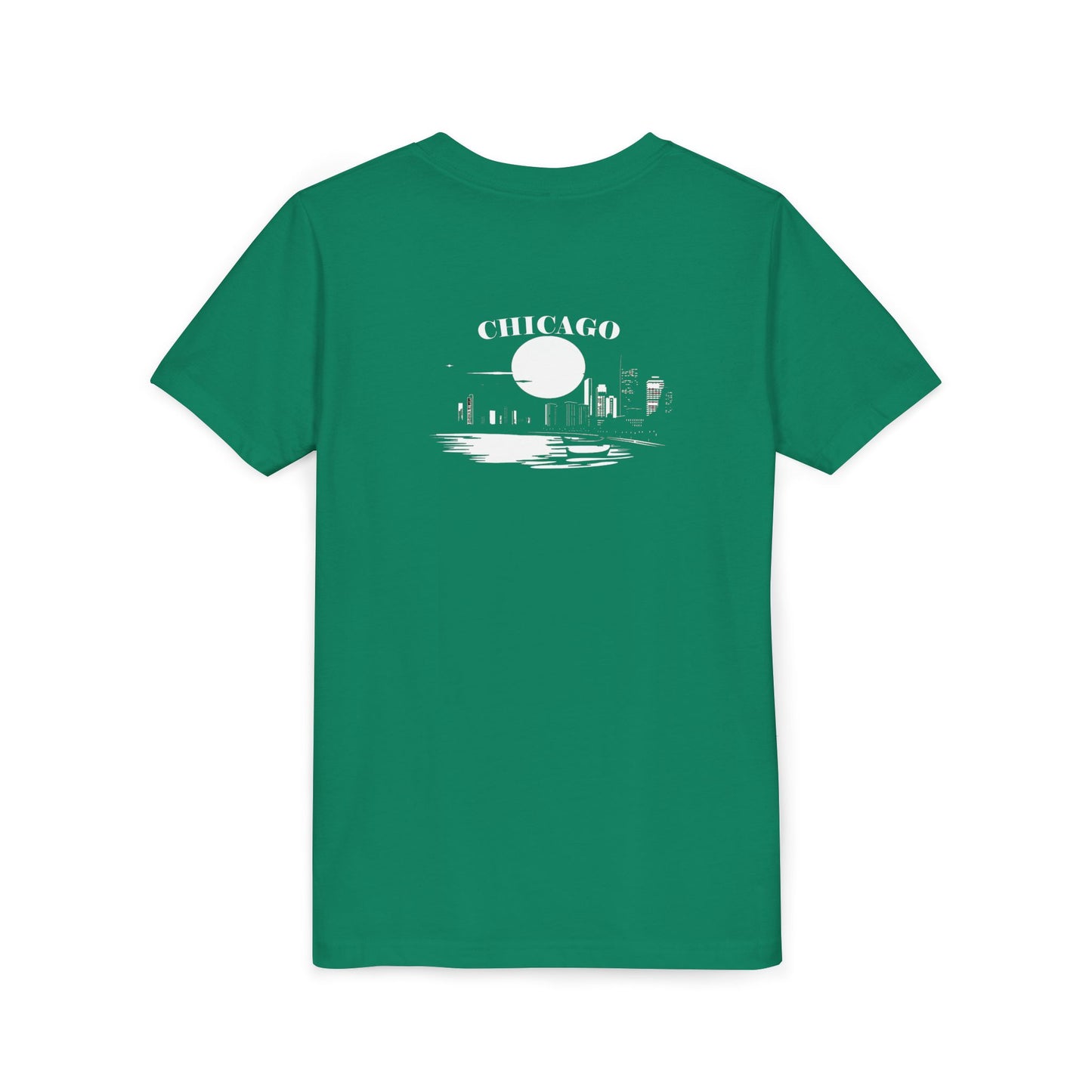 Mystery Noir Chicago Skyline Sunset Unisex Youth Short Sleeve Tee