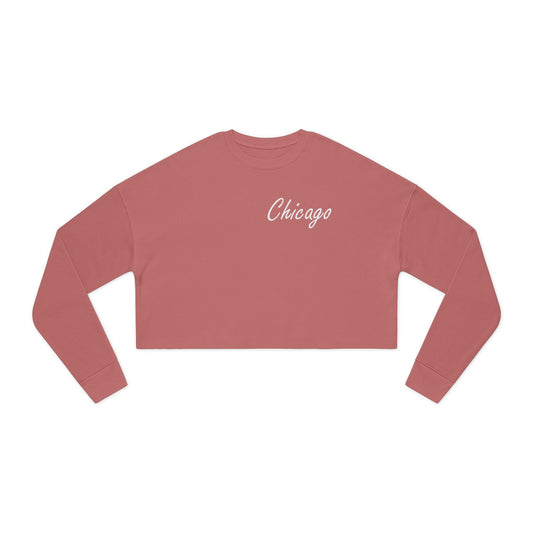 Elegant Chicago Skyline Women's Cropped Sweatshirt