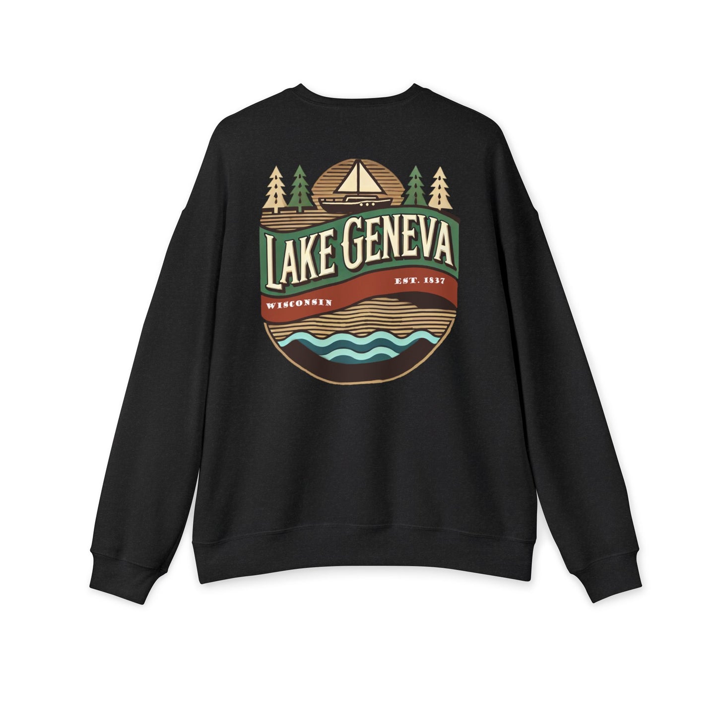 Retro Lake Geneva Unisex Drop Shoulder Sweatshirt