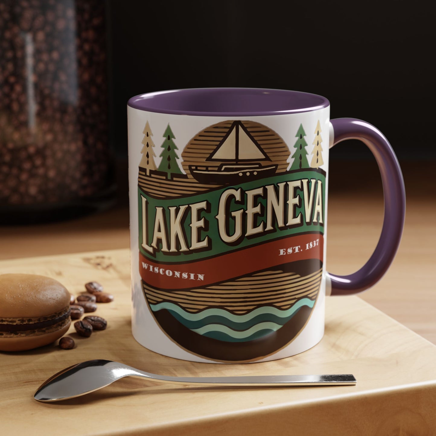 Retro Lake Geneva Accent Coffee Mug