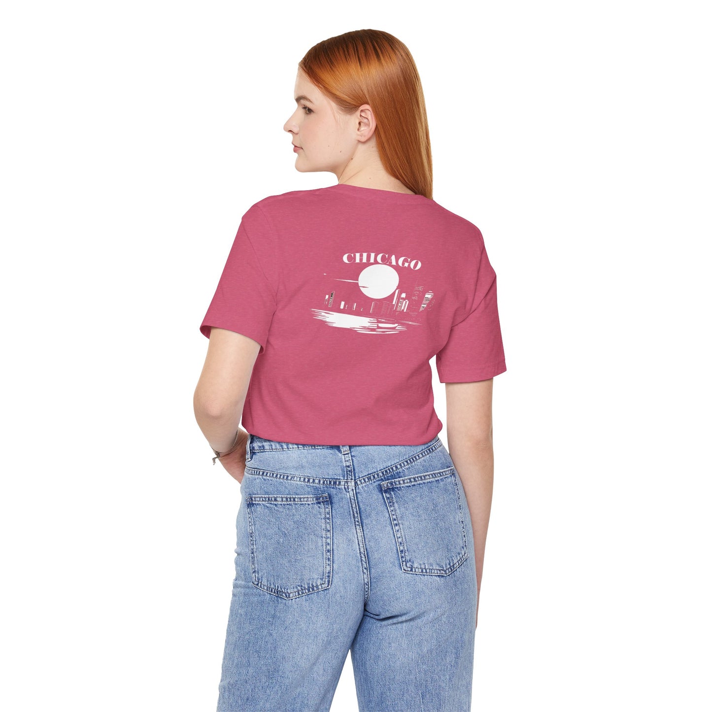 Mystery Noir Chicago Skyline Sunset Unisex Jersey Short Sleeve Tee