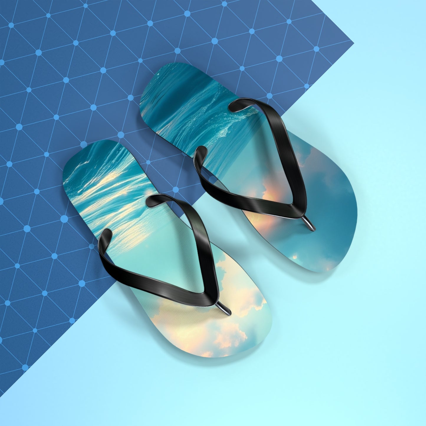 Ocean Waves Flip Flops