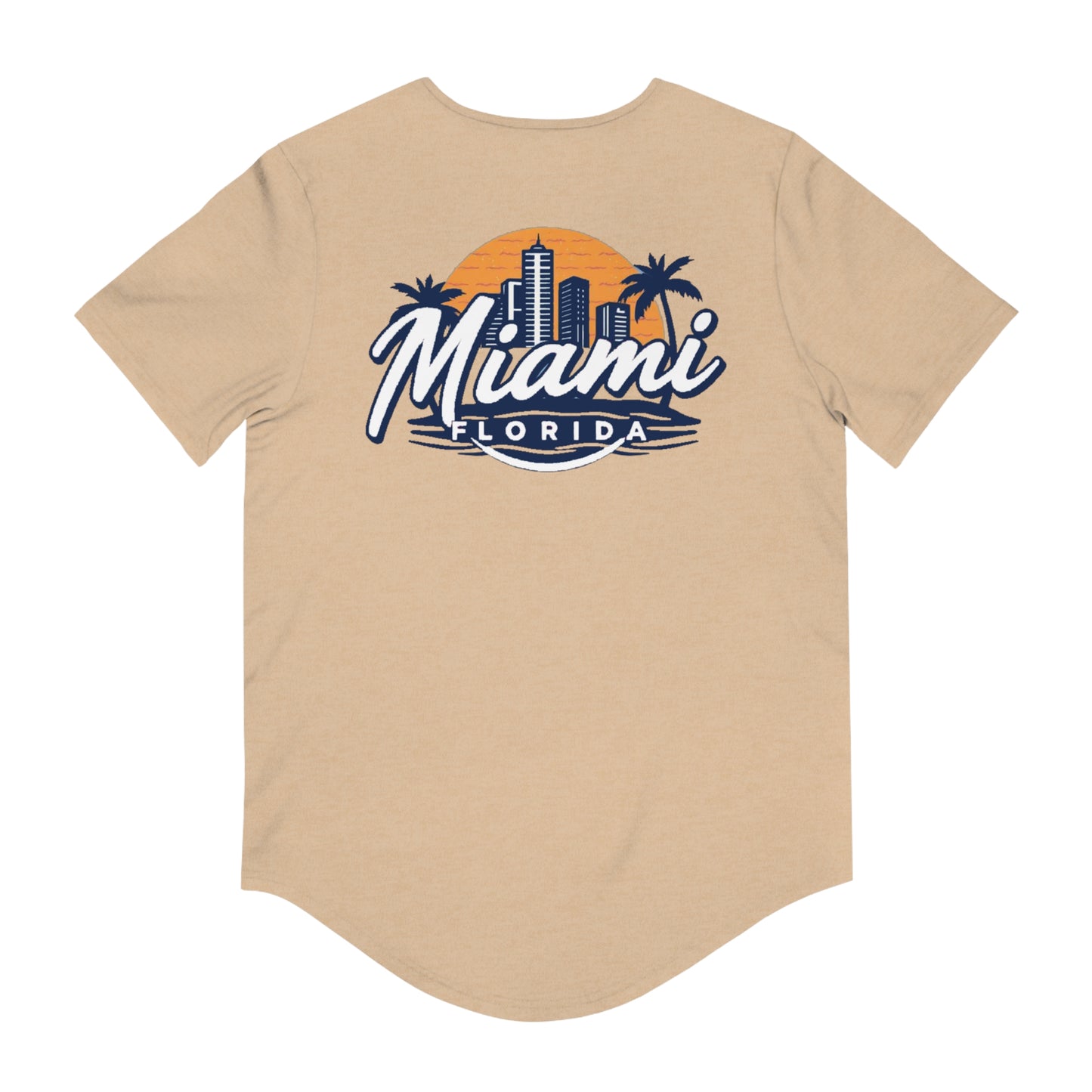 Retro Miami Men's Jersey Curved Hem Tee