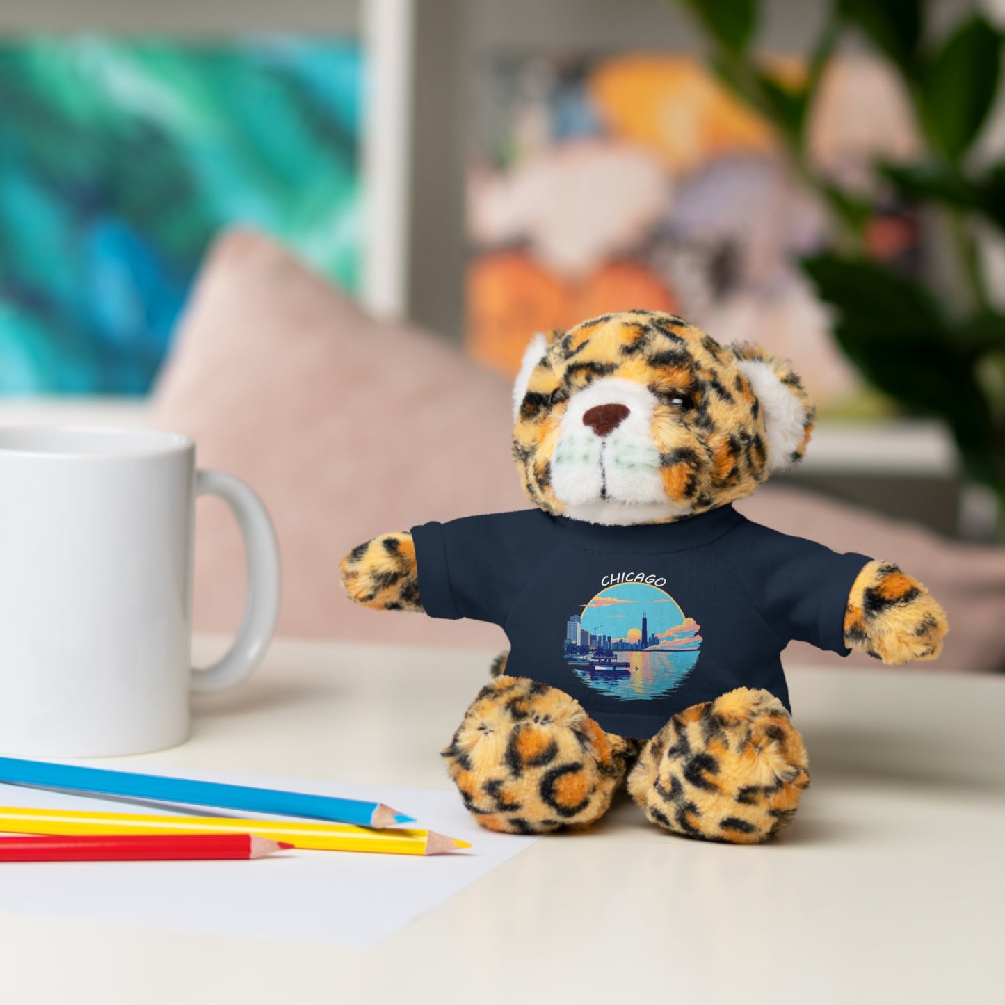 Retro Chicago Sunset Stuffed Animals with Tee