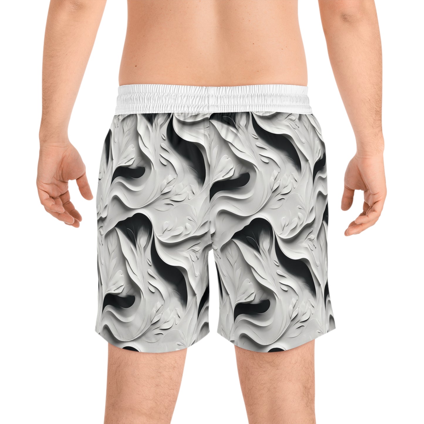 Organic Monochrome Design Men's Mid-Length Swim Shorts