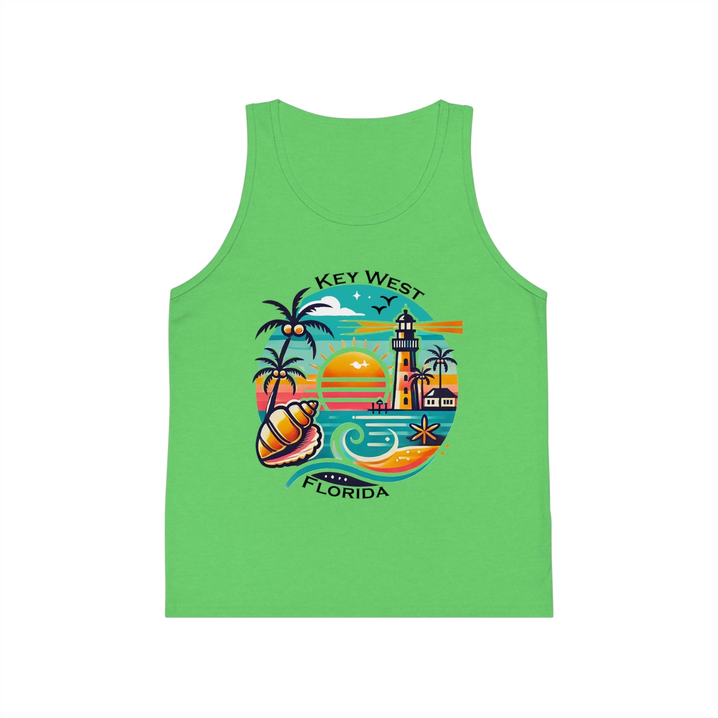 Vibrant Key West Unisex Kids Jersey Tank Top