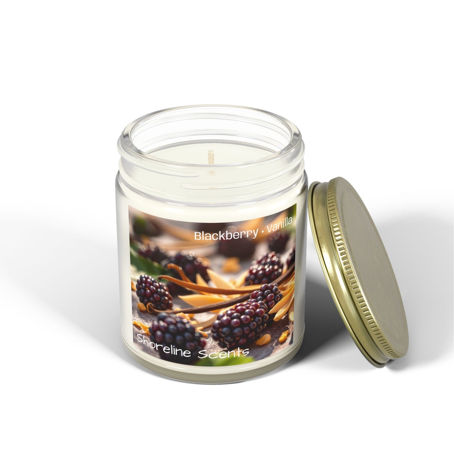 Blackberry + Vanilla Scented Coconut Apricot Wax Candle